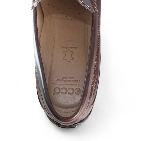 ECCO Classic Moc 2.0 Leather Slip-on Loafers Coffee Brown 55975 Men's 12-12.5/46 - Picture 11 of 13